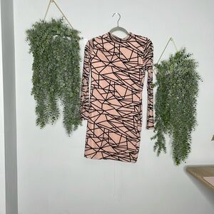 Pink and black dress